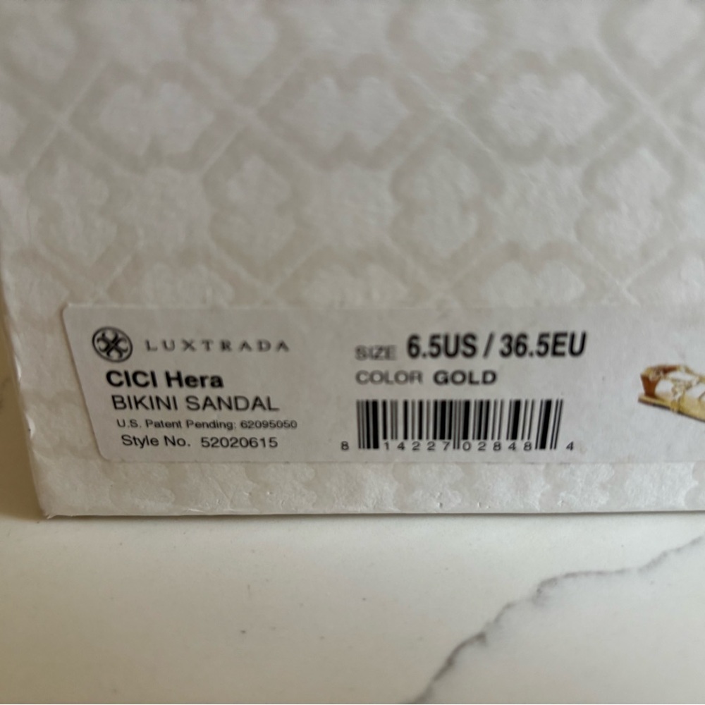 NWT Luxtrada 18K Gold plated metallic leather Women's Sandals refined elegance - Picture 16 of 16